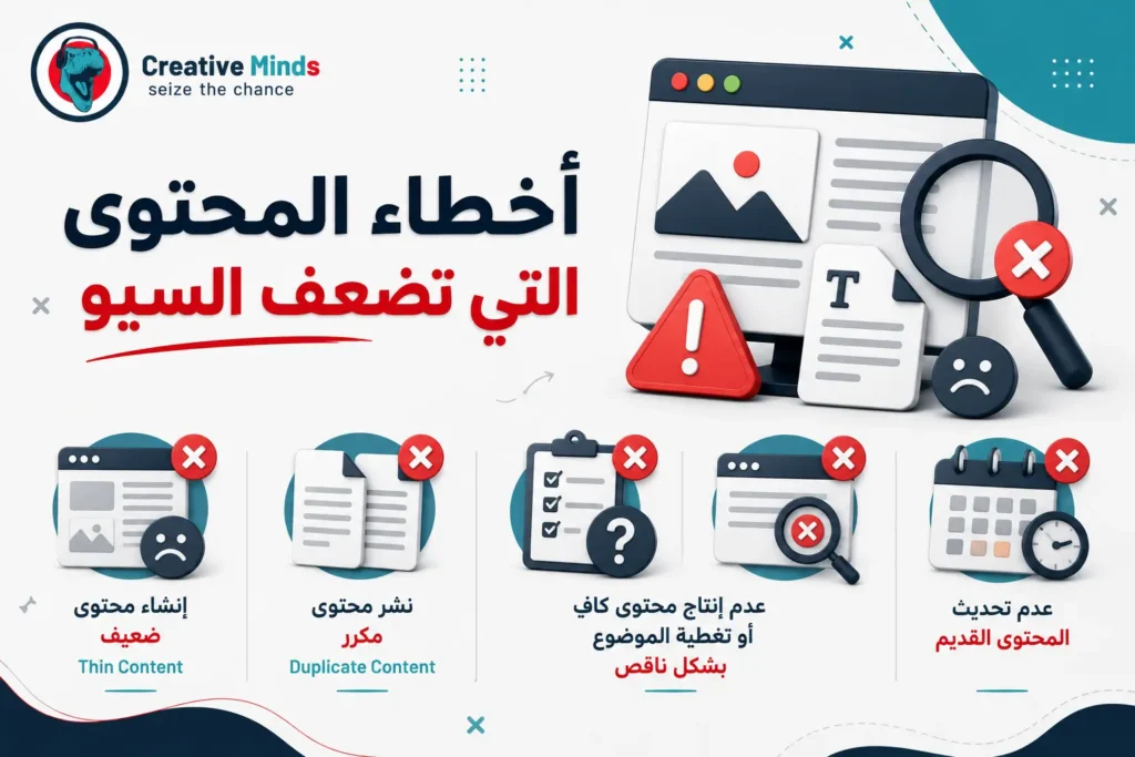 أخطاء SEO في المحتوى