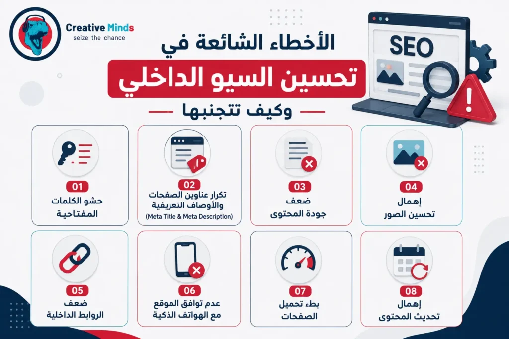 ما العوامل التي تؤثر سلبًا في السيو الداخلي؟