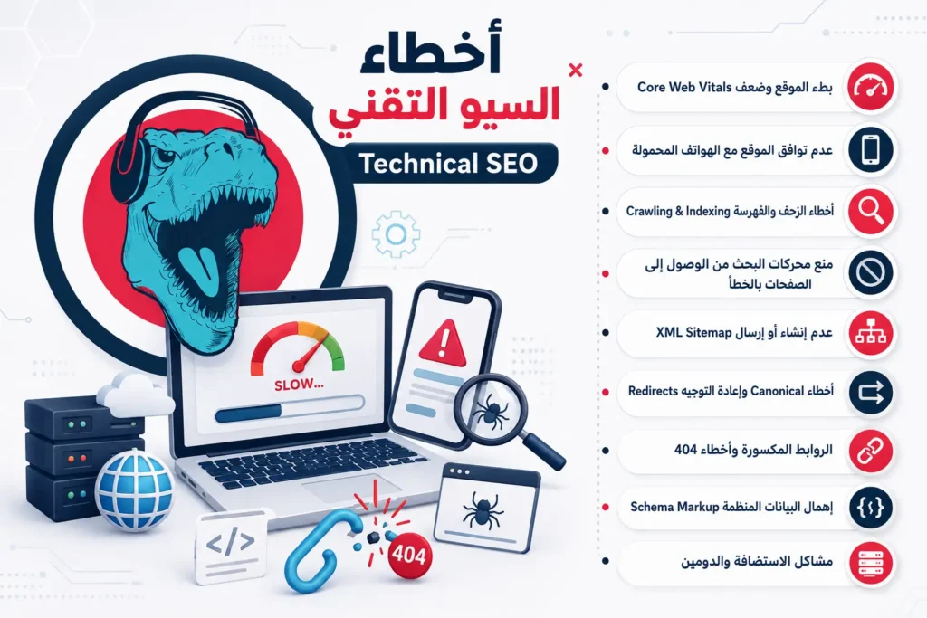 أخطاء السيو التقني Technical SEO